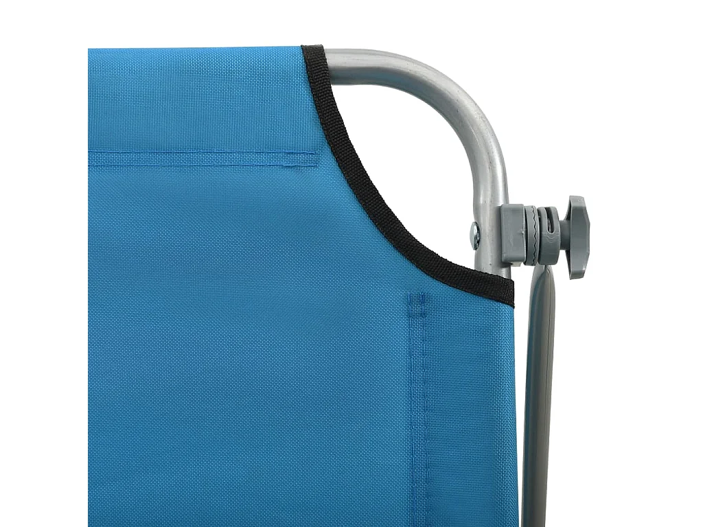 Tumbona tumbona para tomar el sol cama de jardín terraza muebles de exterior 188 cm con toldo de acero azul 02_0012264