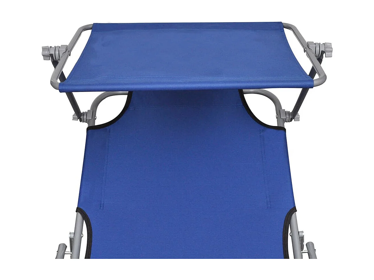 Tumbona tumbona para tomar el sol cama de jardín terraza muebles de exterior plegables con toldo de aluminio azul 02_0012821