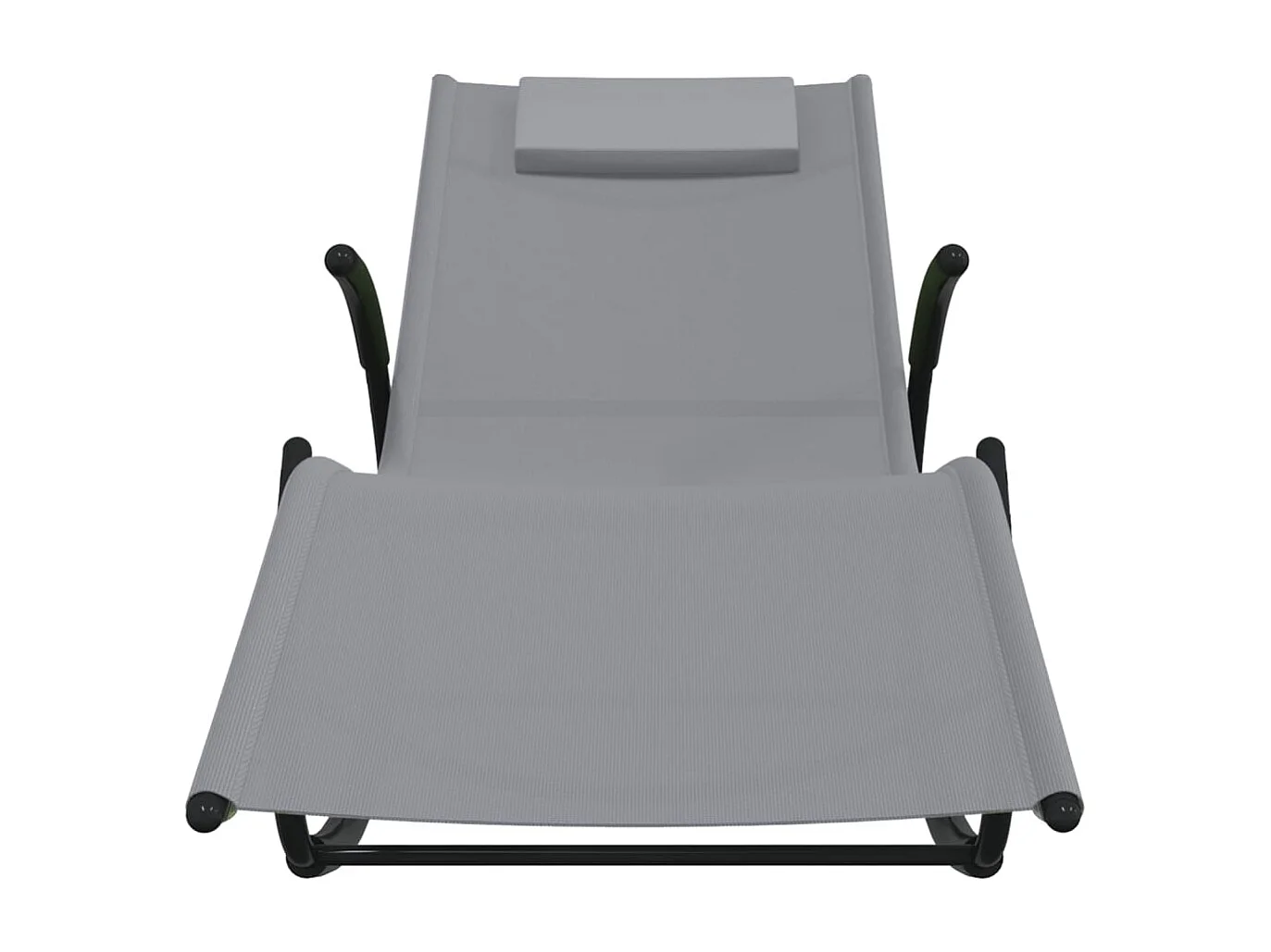 Espreguiçadeira espreguiçadeira para banhos de sol cama de jardim terraço móveis de balanço ao ar livre 164 aço e têxtil cinza 02_0012973