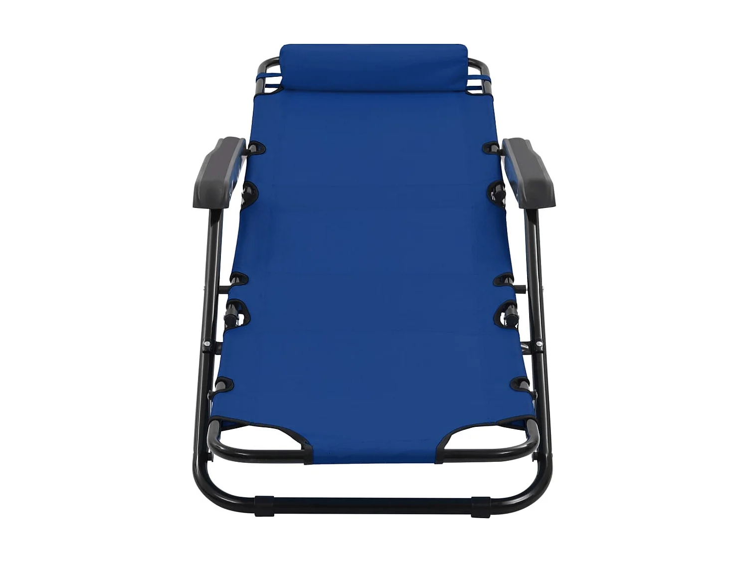 Espreguiçadeiras dobráveis ​​2 peças com apoio para os pés em aço azul 02_0011941