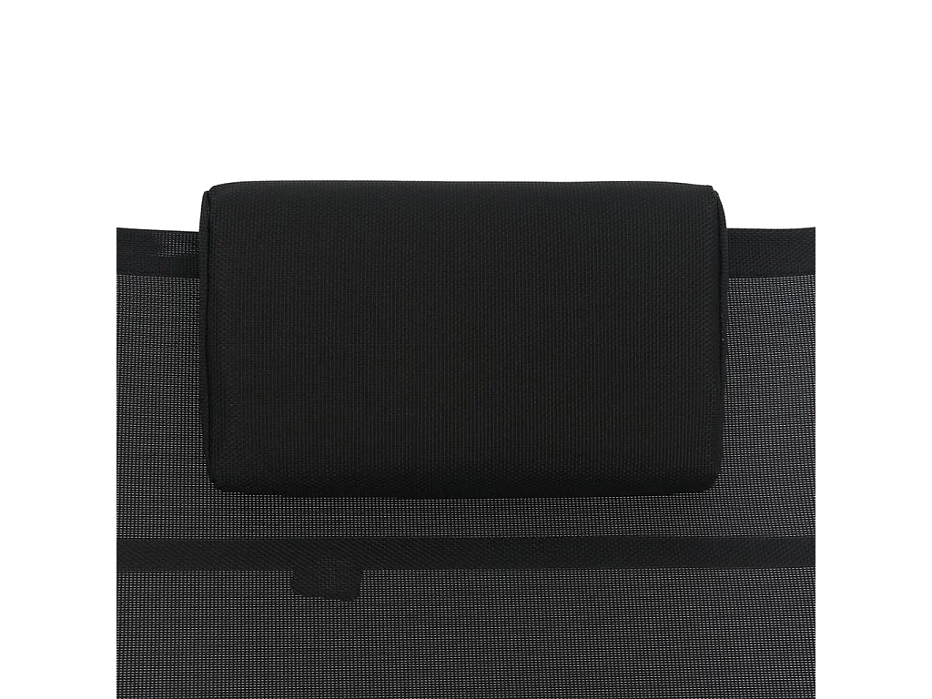 Tumbona tumbona para tomar el sol cama de jardín terraza muebles de exterior aluminio textilene negro 02_0012259