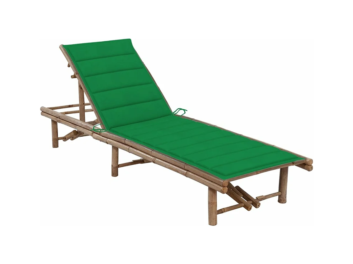 Transat chaise longue bain bambou marron 200 x 65 x 30 cm 02_0012297