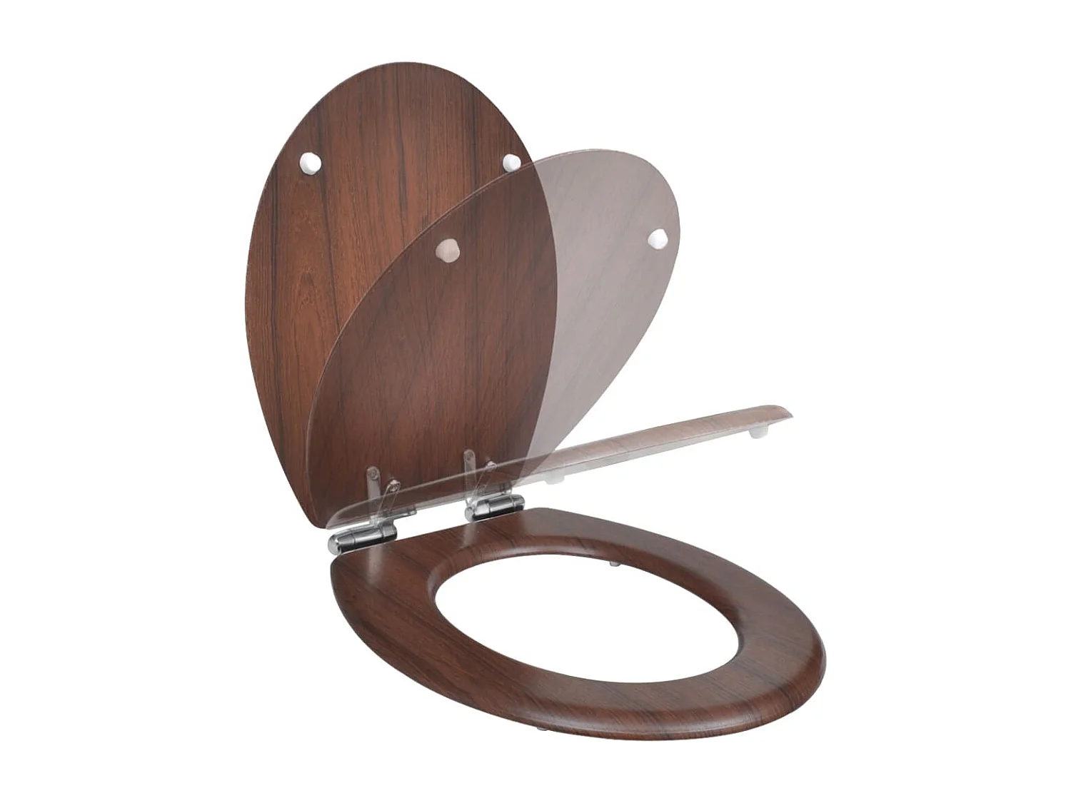 Siège de toilette abattant effet bois marron 45 x 36 x 5 cm 02_0002877