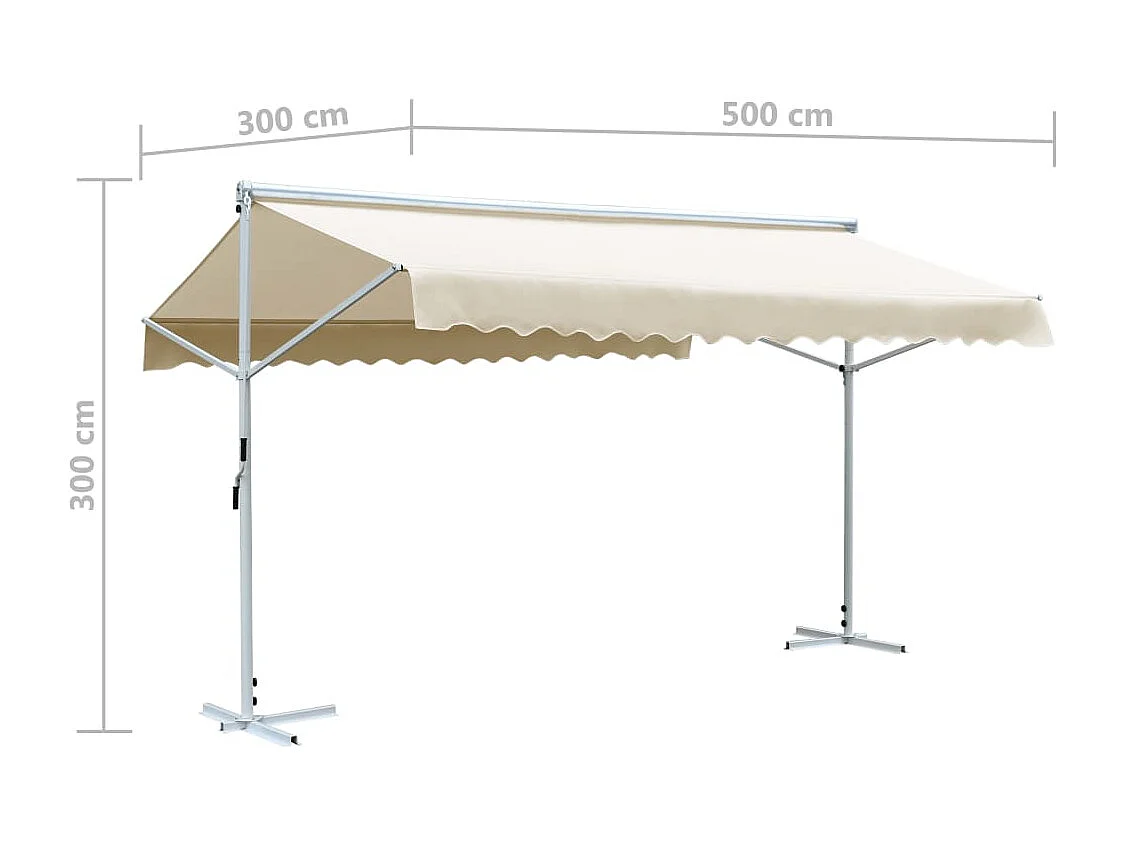 Auvent sur pied 500 crème 500 x 300 x 300 cm 02_0007481