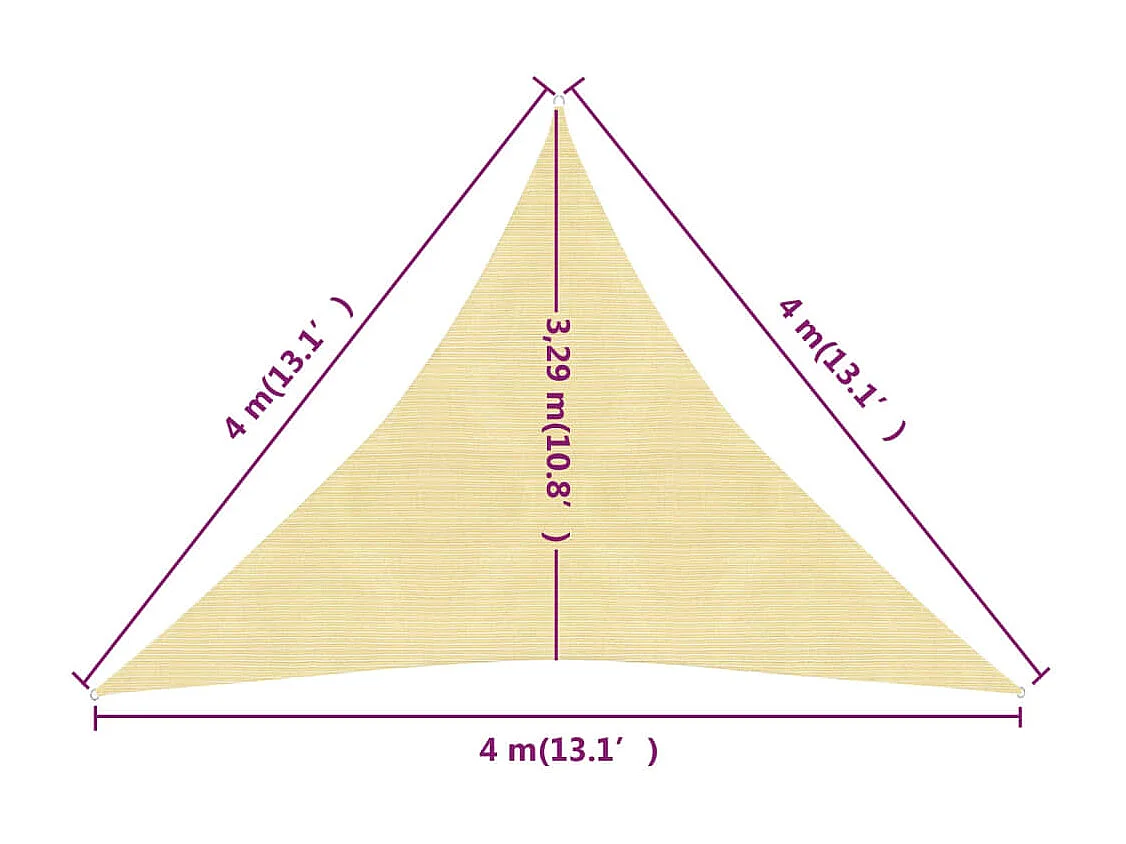 Vela de sombra para sombrilla 160 g/m² 4 x 4 x 4 m HDPE beige 02_0008980