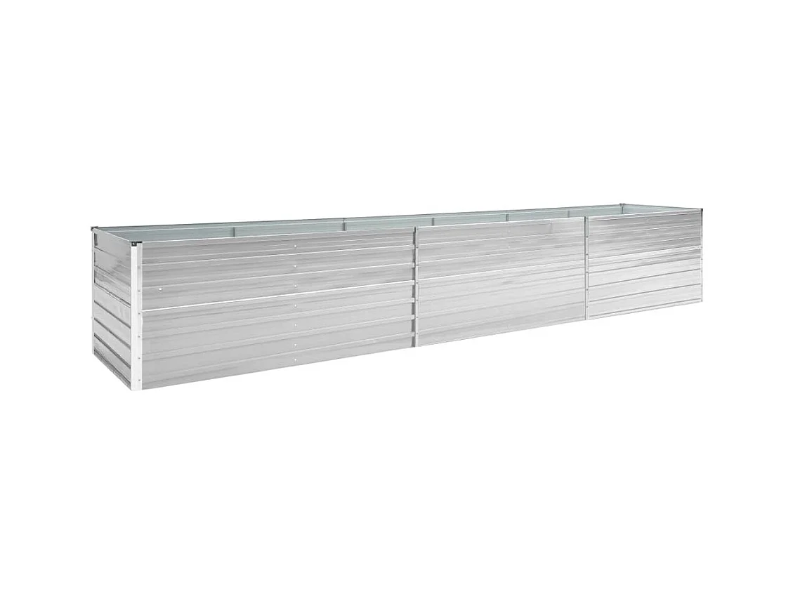 Fioriera rialzata piante fiori giardino 480 x 80 x 45 cm acciaio zincato grigio 02_0001123