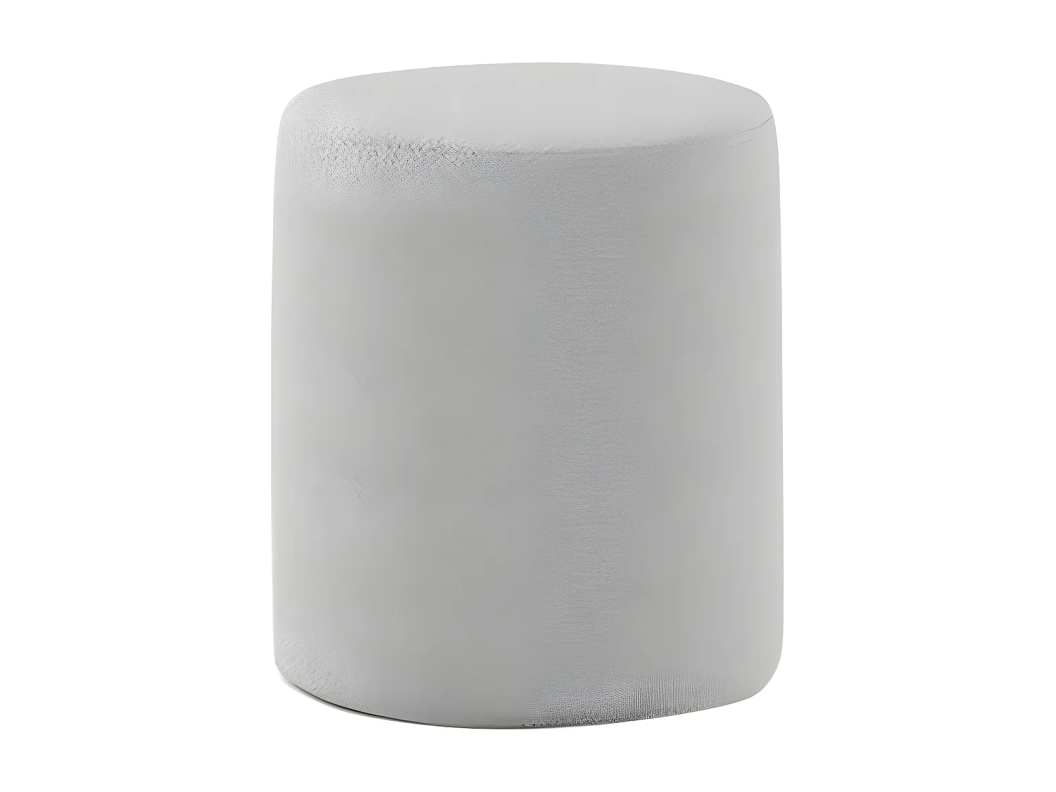 CONNIE - Pouf Rond 41cm Tissu Bouclé Gris