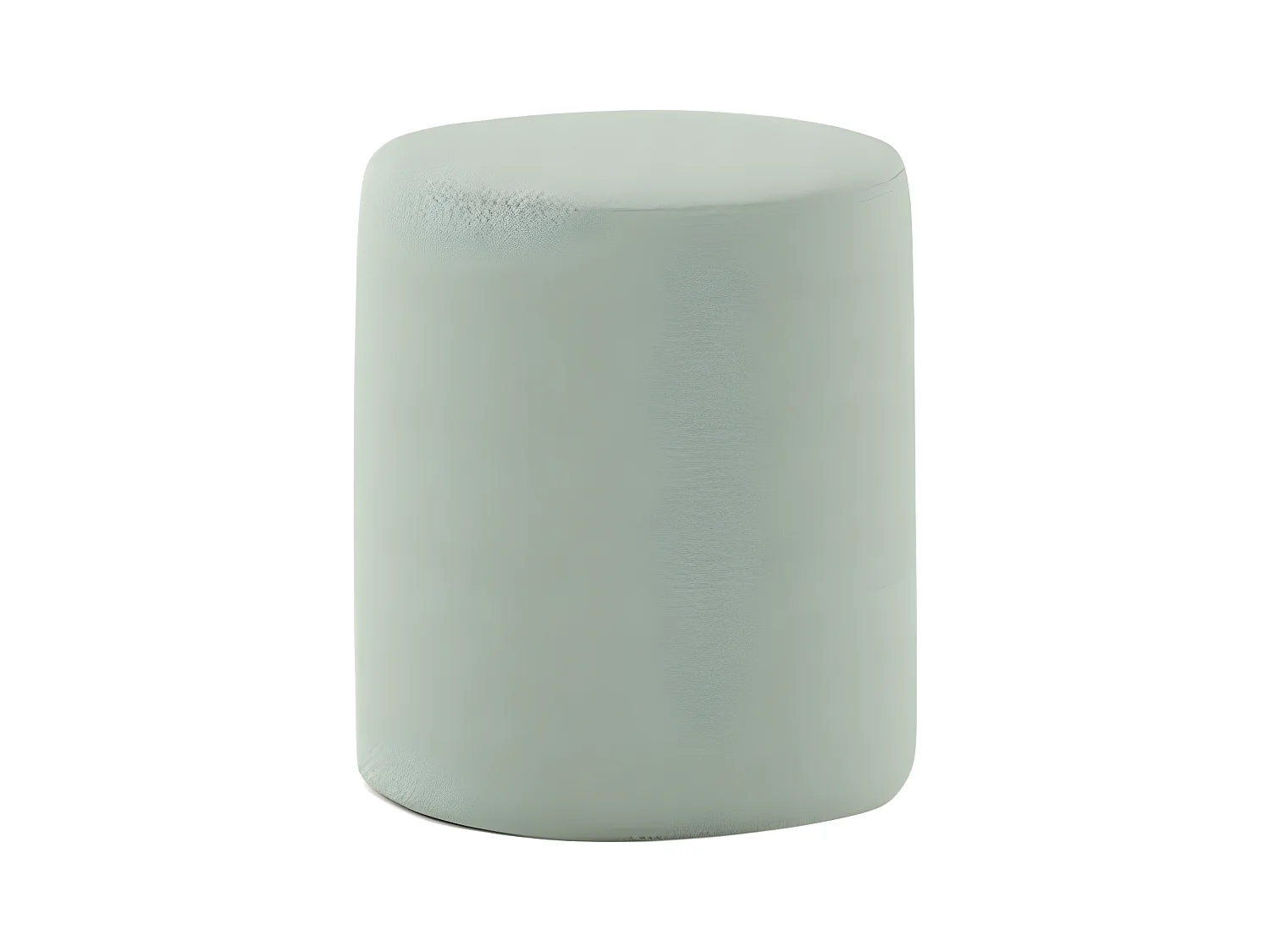 CONNIE - Pouf Rond 41cm Tissu Bouclé Vert Olive