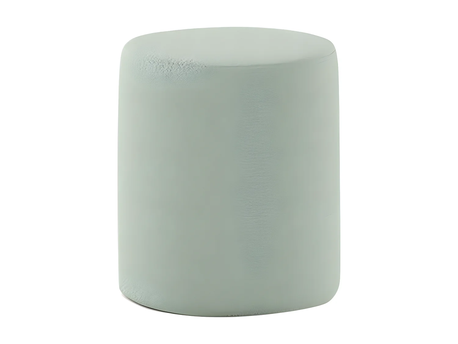 CONNIE - Pouf Rond 41cm Tissu Bouclé Vert Olive