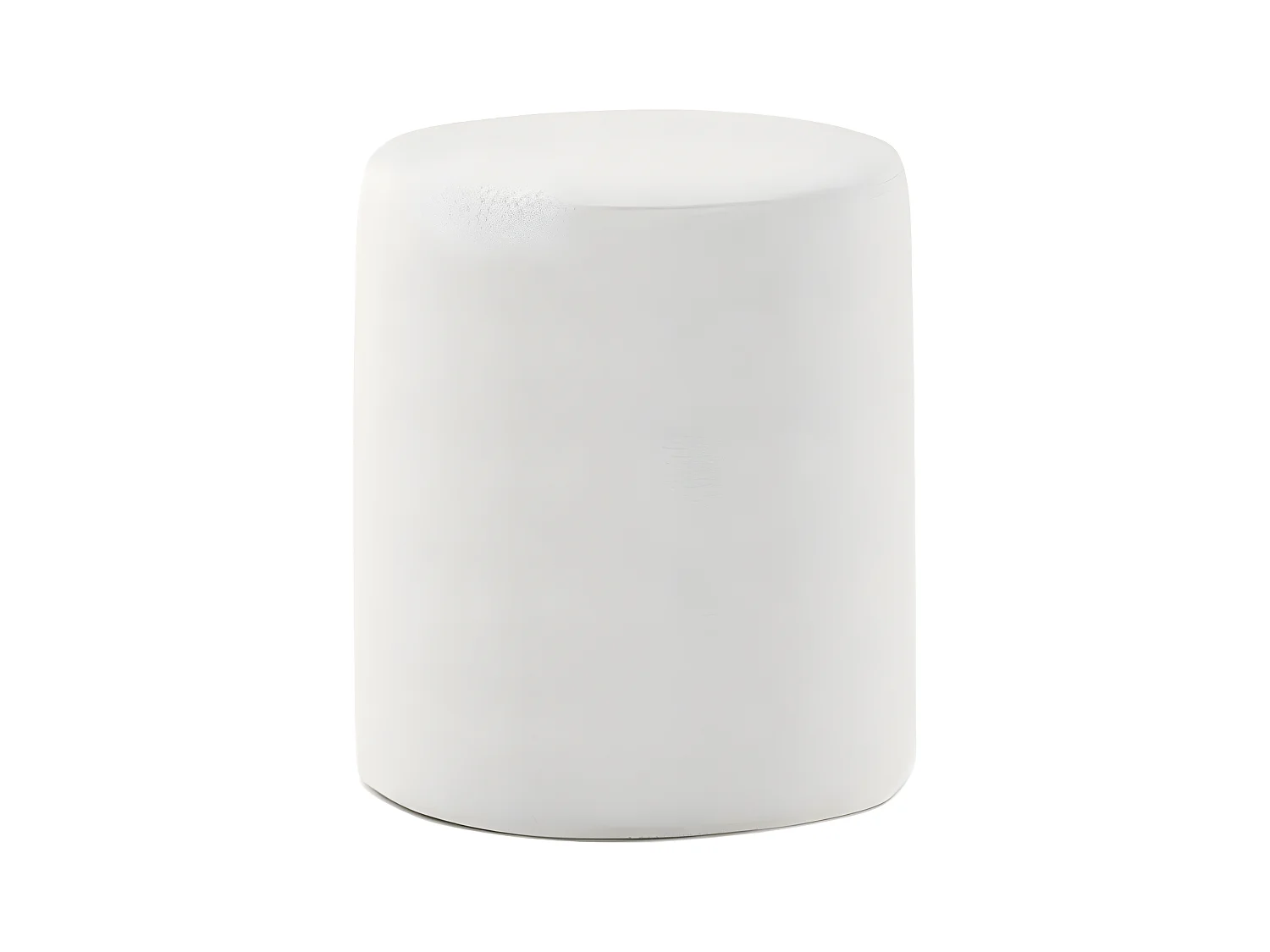 CONNIE - Pouf Rond 41cm Tissu Bouclé Blanc