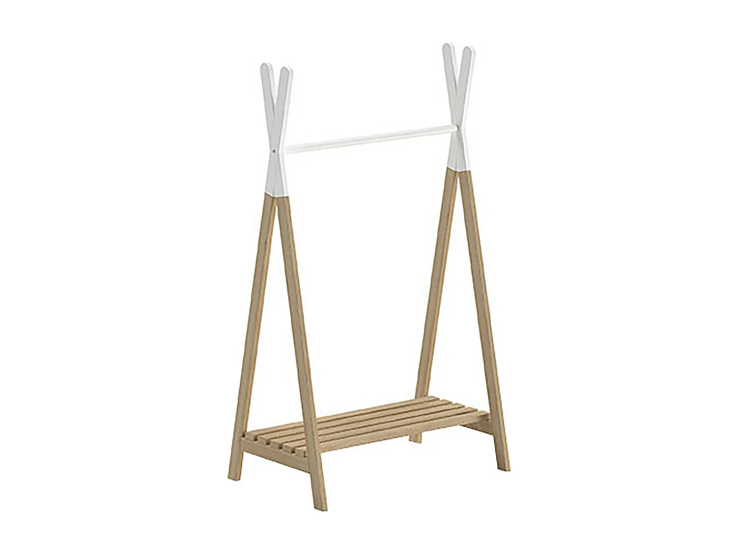 BODHI WHITE - Portant Forme Tipi en Pin Naturel et Blanc