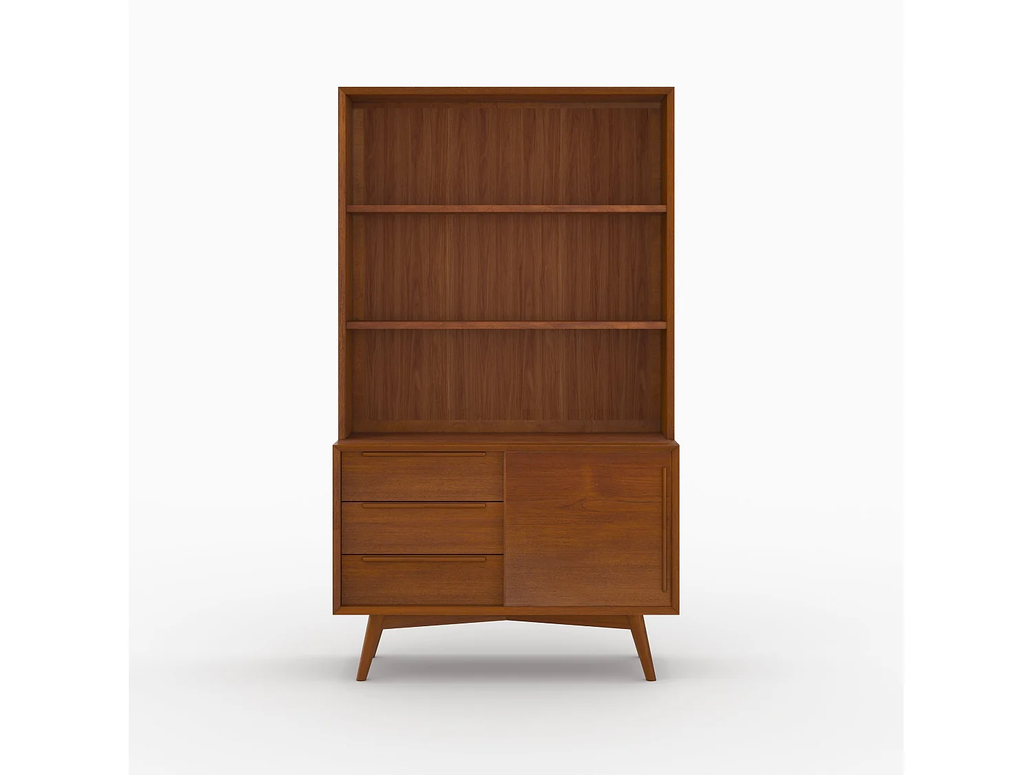 Etagère 3 niveaux, 3 tiroirs et 1 porte en teck - Waya