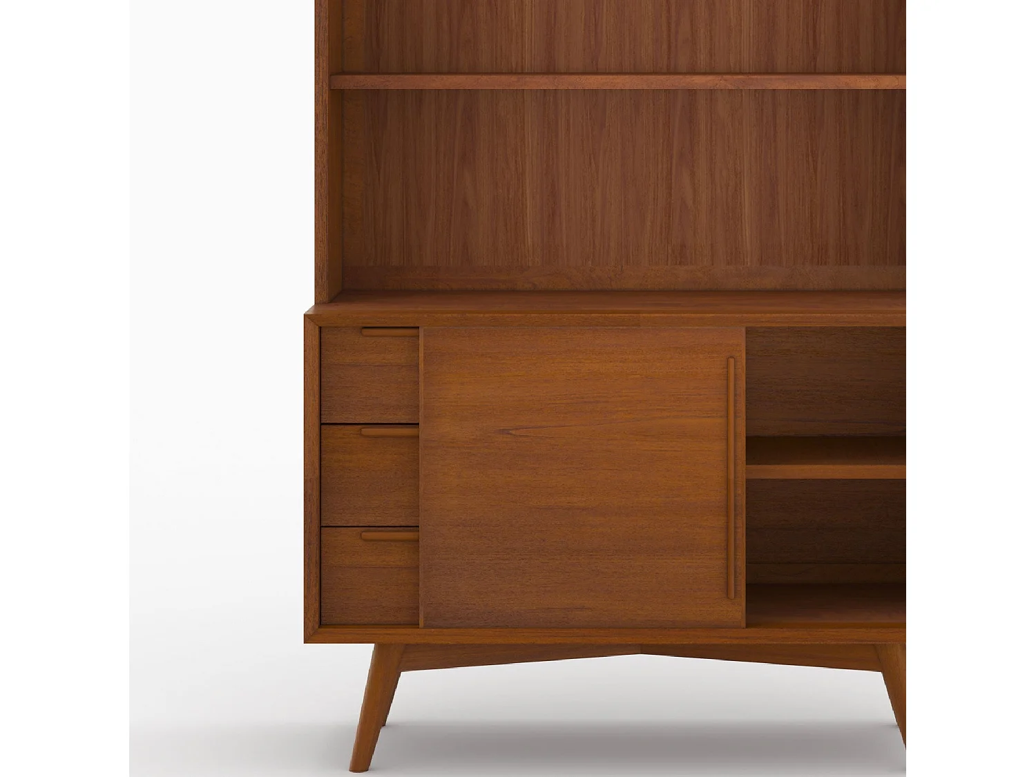 Etagère 3 niveaux, 3 tiroirs et 1 porte en teck - Waya