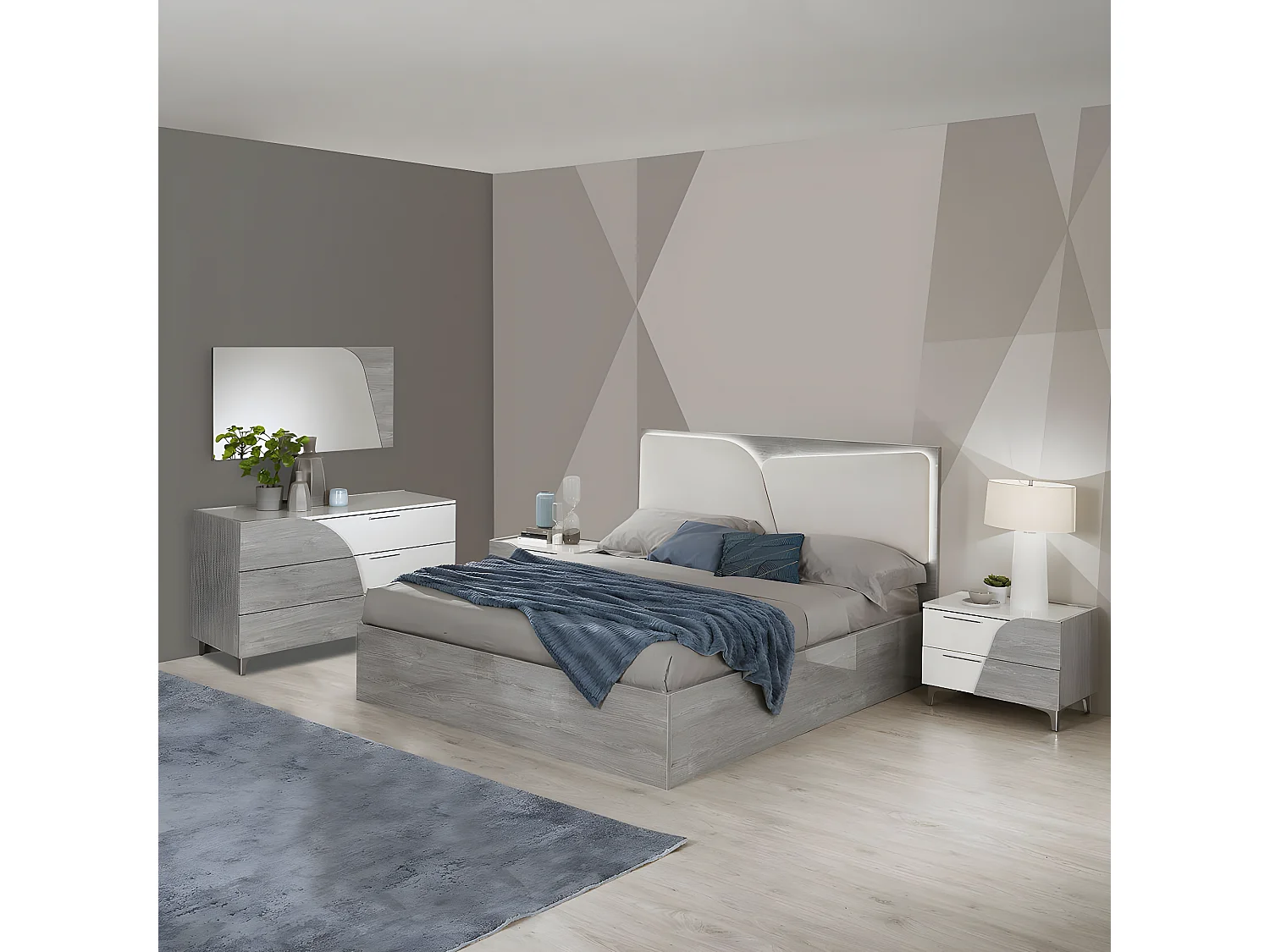 ABBY - Miroir Rectangulaire avec Cadre Aspect Bois