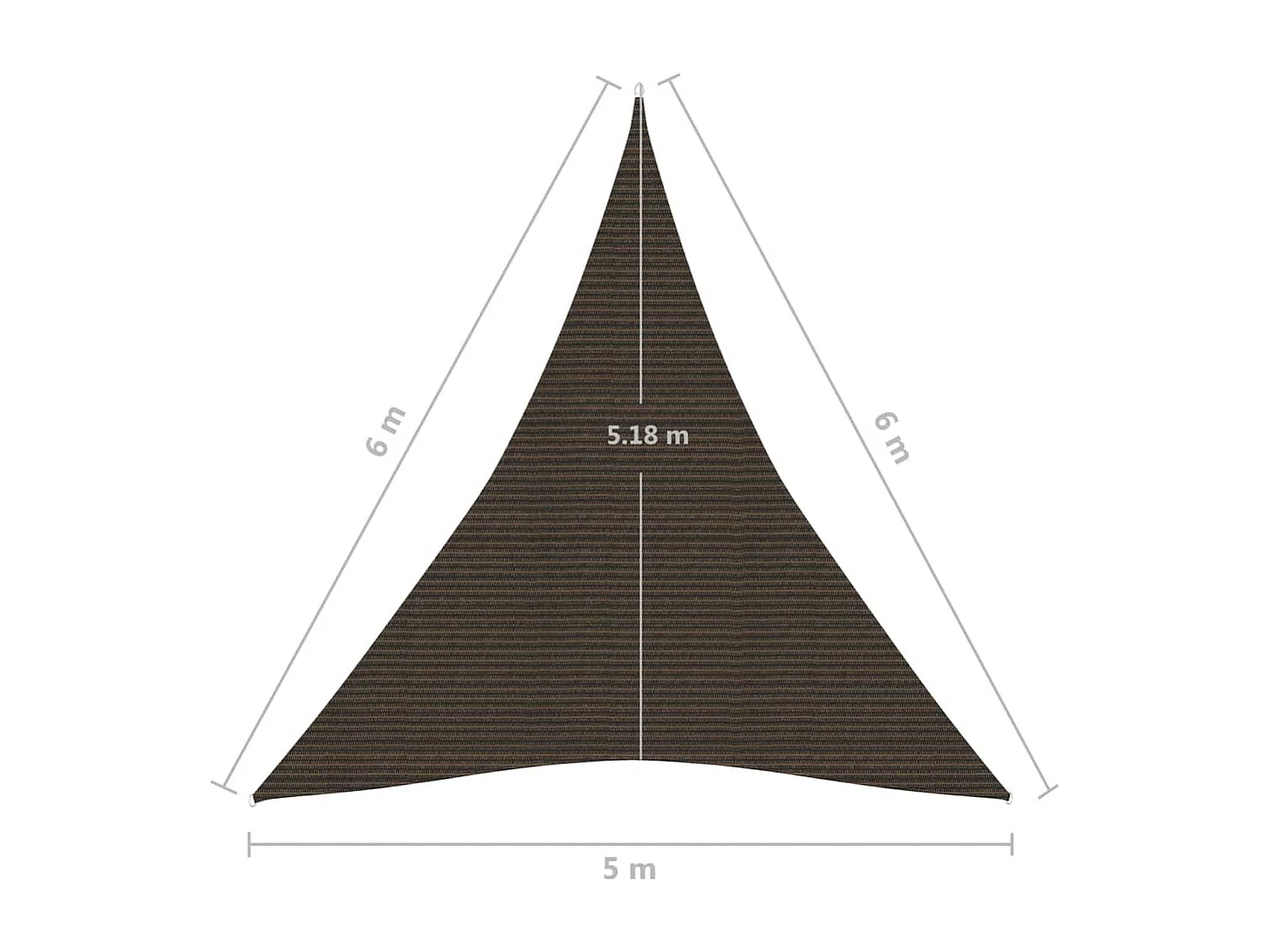 Vela de sombra para sombrilla 160 g/m² HDPE 5 x 6 x 6 m marrón 02_0009175