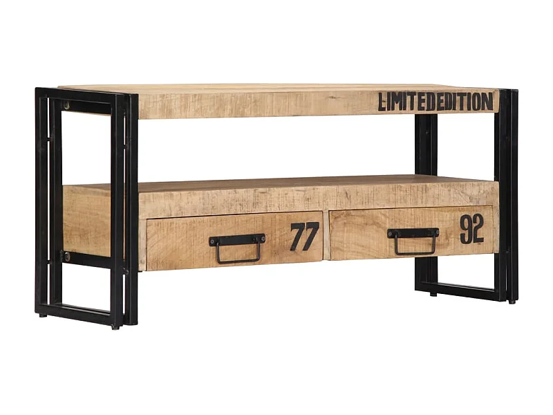 Mueble TV Buffet TV diseño práctico 100 cm madera maciza de mango 2502272