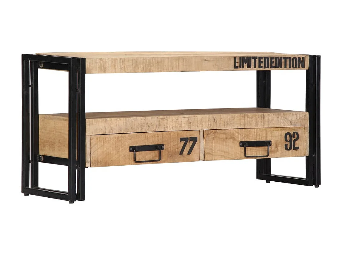 Mueble TV Buffet TV diseño práctico 100 cm madera maciza de mango 2502272
