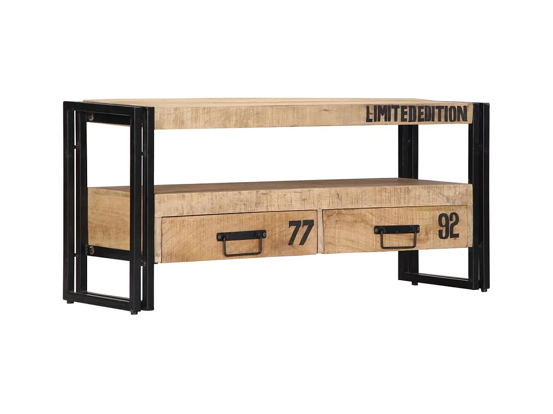 Mobile TV TV buffet dal design pratico 100 cm in legno massello di mango 2502272