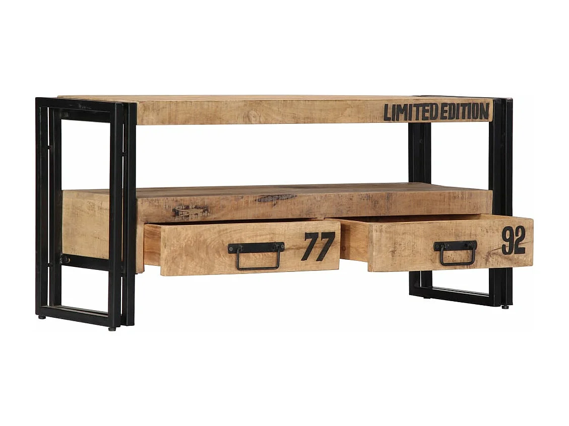 Mueble TV Buffet TV diseño práctico 100 cm madera maciza de mango 2502272