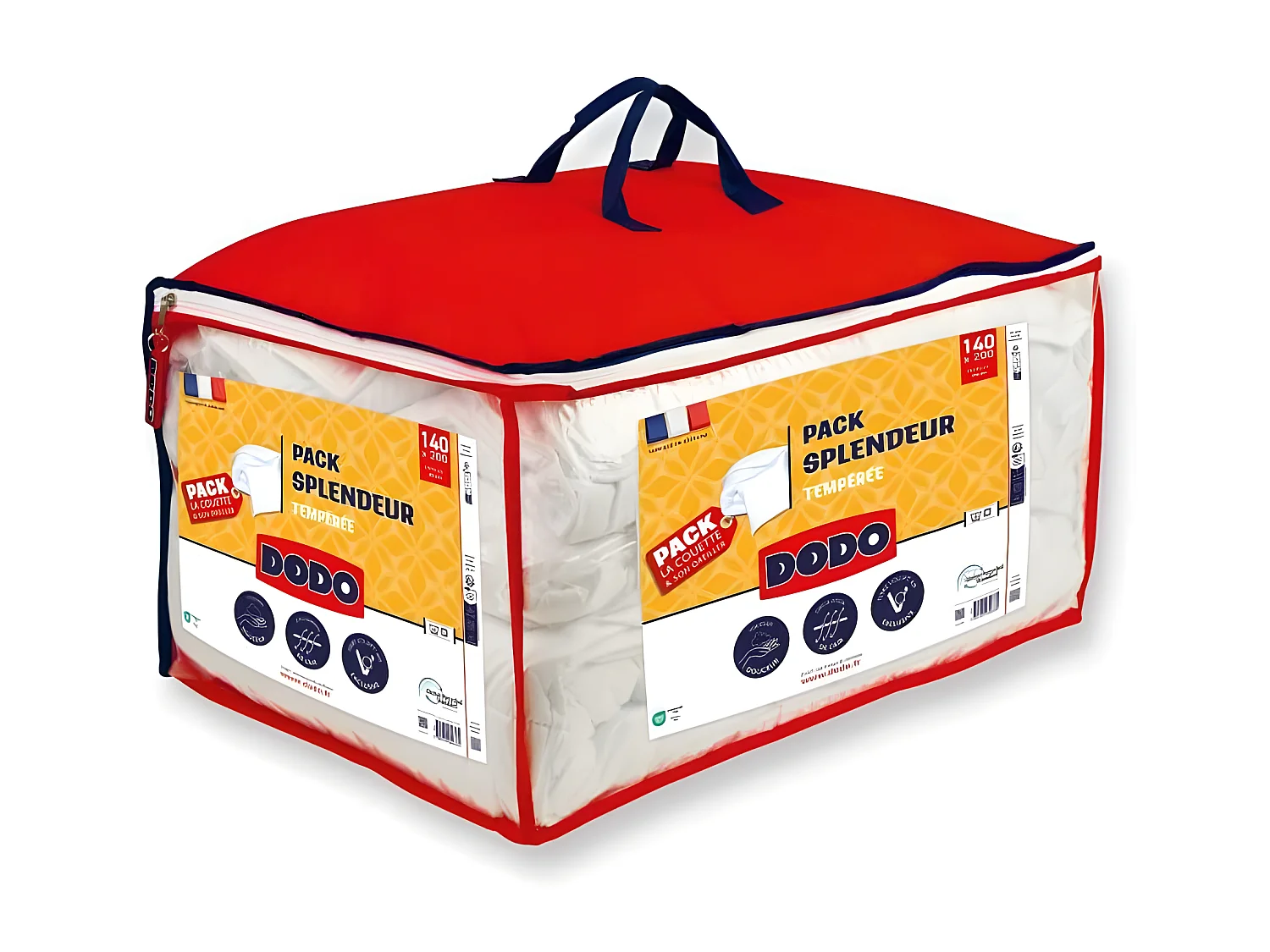 Pack couette 140x200 cm + 1 oreiller 60x60 cm - Splendeur - Garnissage 100% Polyester Volupt'air 300G/M² -