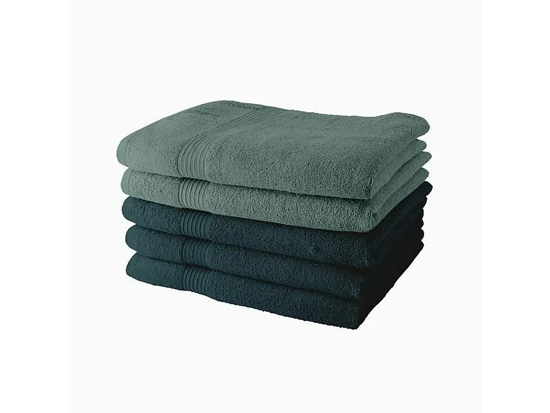 5 Asciugamani da bagno 70 x 130 cm3 Pavone + 2 Celadon