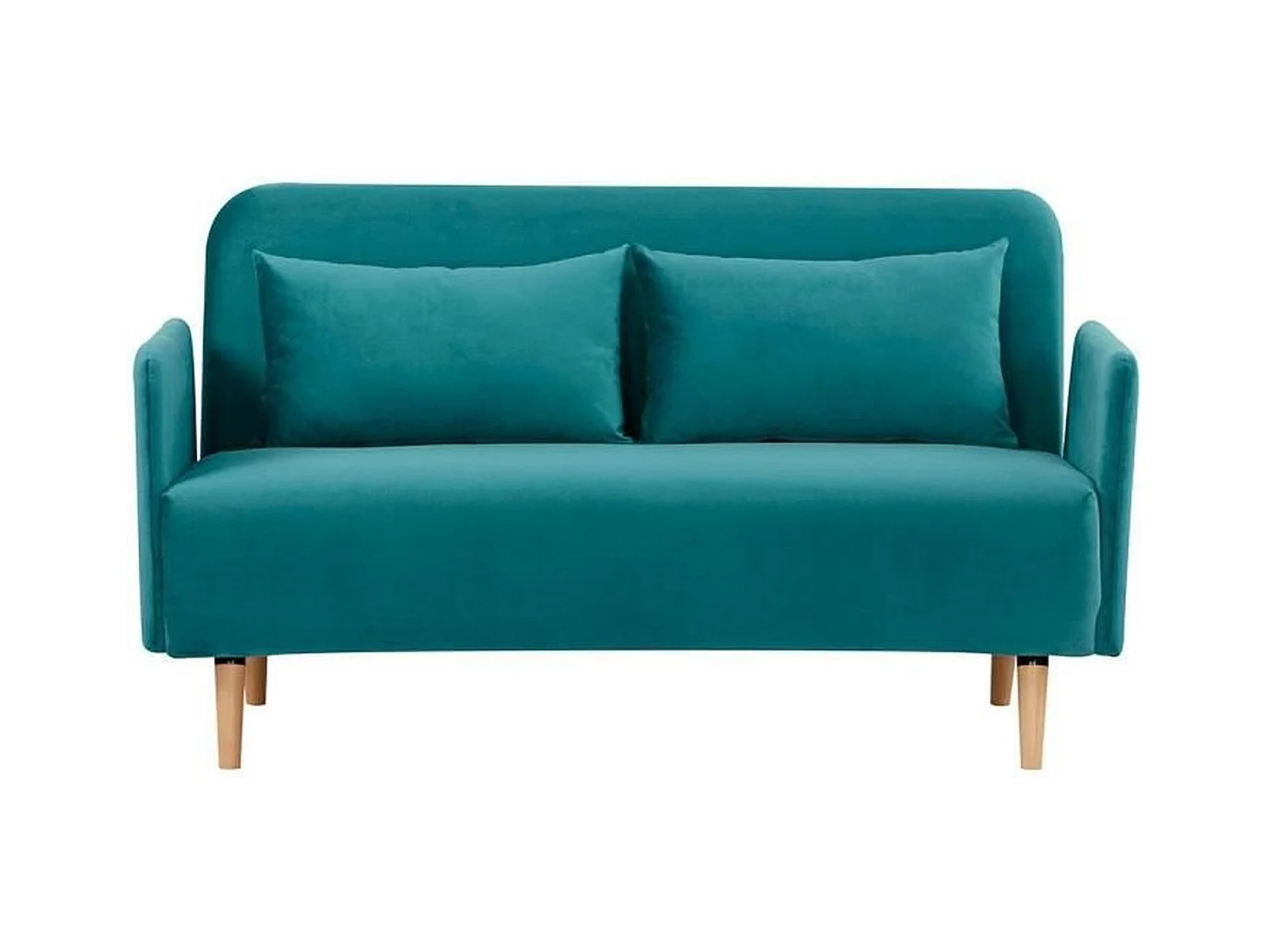 Canapé BZ DEPLO 2 places - Tissu bleu canard 140 - 152 x 90 x 81 cm