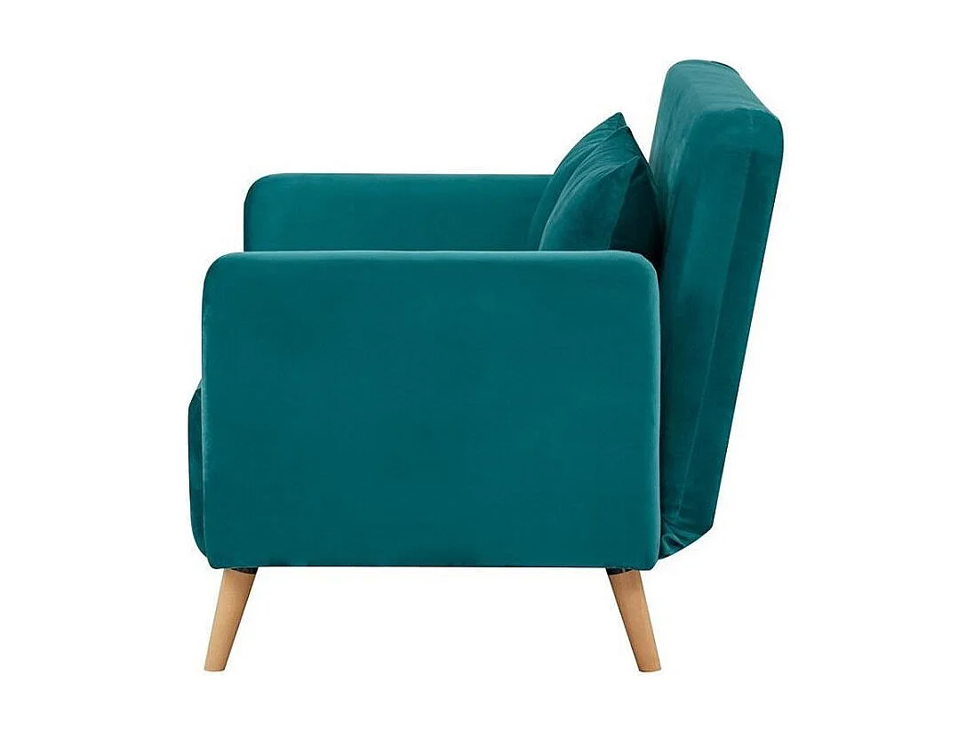 Canapé BZ DEPLO 2 places - Tissu bleu canard 140 - 152 x 90 x 81 cm