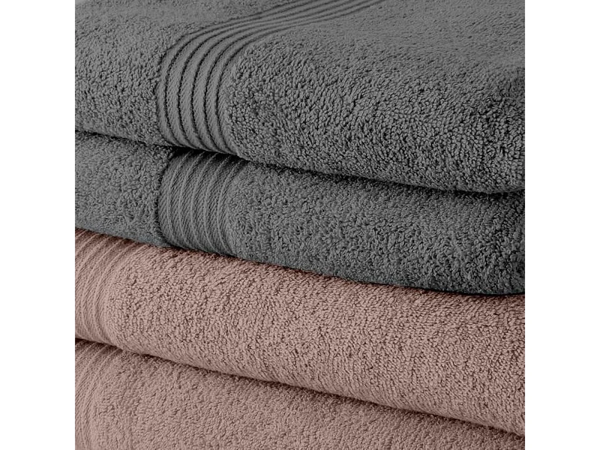 10 serviettes de Toilette 50 x 90 cm - 5 roses des sables + 5 acier