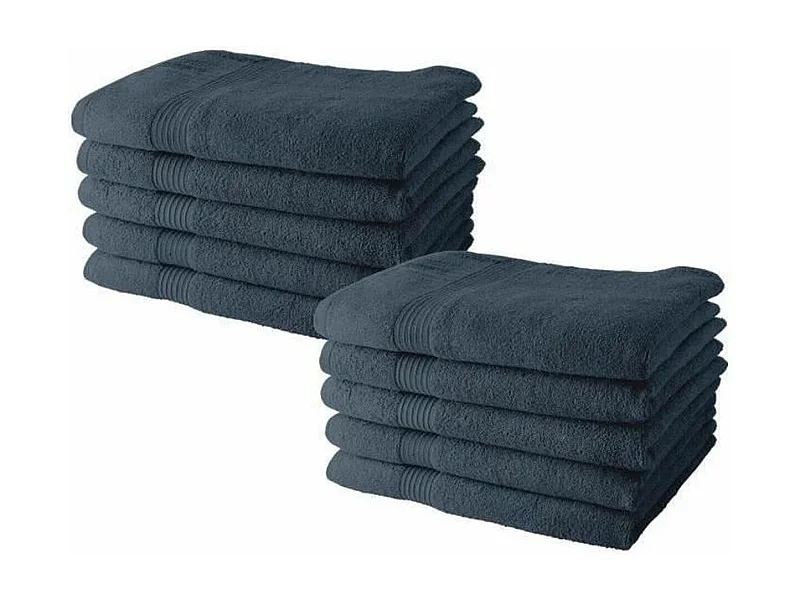 10 serviettes de Toilette 50 x 90 cmDenim