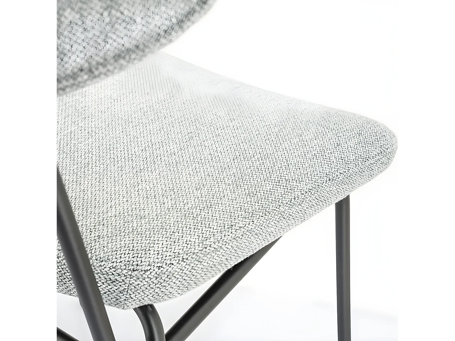 Crockett - Lot de 2 chaises de bar en tissu et métal H66cm - Gris