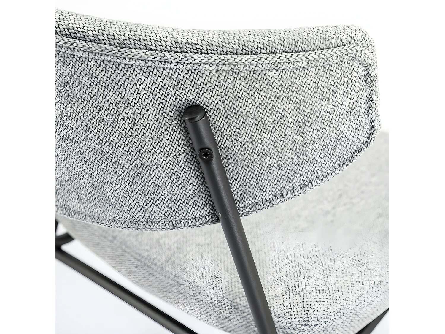 Crockett - Lot de 2 chaises de bar en tissu et métal H66cm - Gris