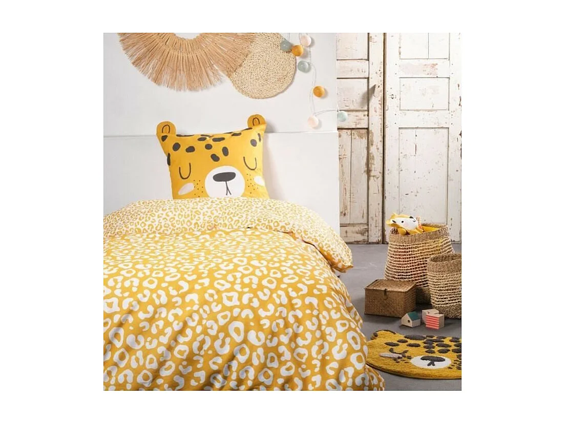 Lustiges Kinderbettwäscheset – 140 x 200 cm – Leopardenmuster