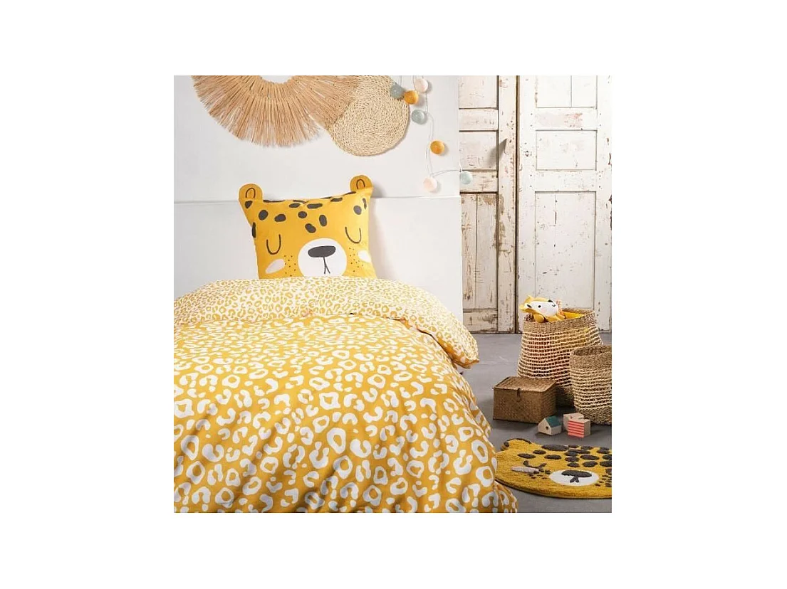 Parure de lit enfant TODAY Funny - 140x200 cm - 100% Coton - imprimé léopard