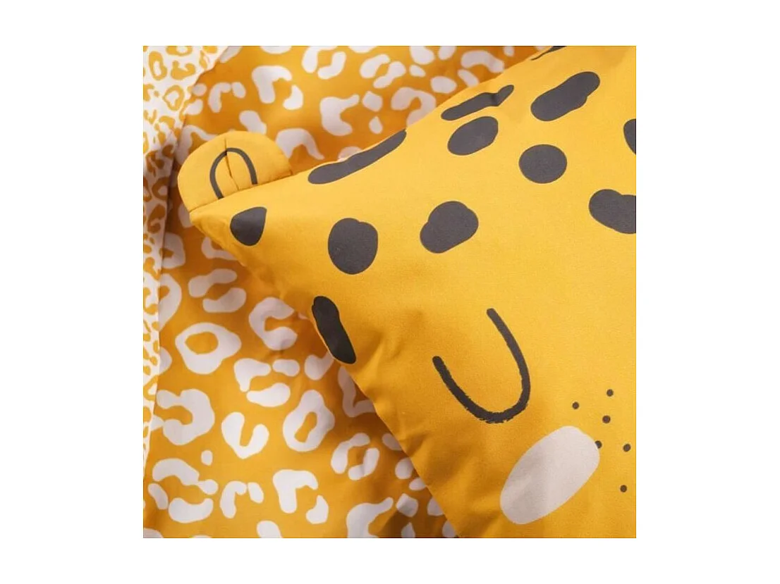 Divertido juego de cama infantil - 140 x 200 cm - estampado de leopardo