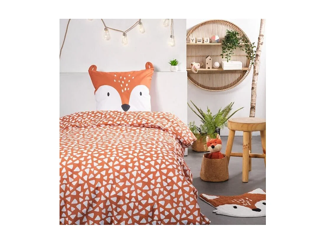 Parure de lit enfant TODAY Funny - 140x200 cm - 100% Coton - imprimé renard