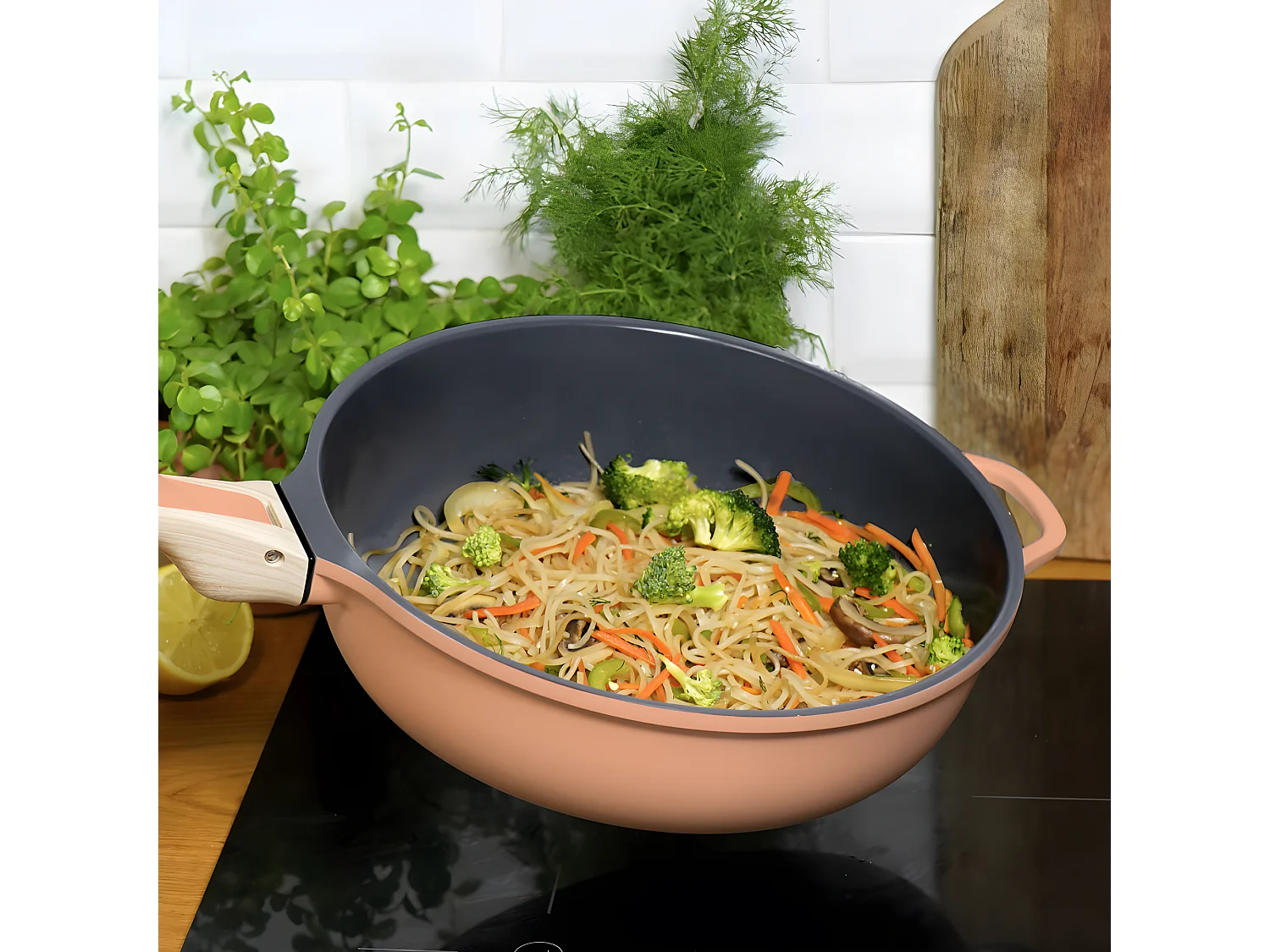 La fabuleuse poêle 8 en 1 pivoine 28 cm