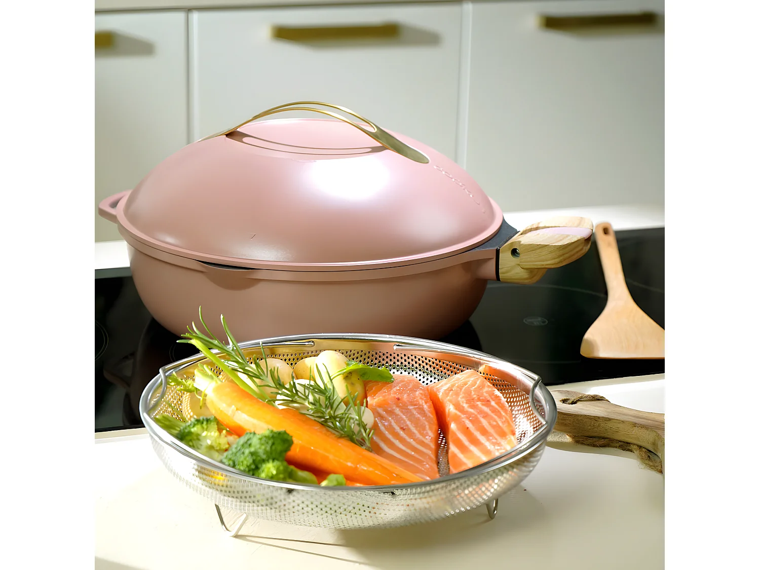 La fabuleuse poêle 8 en 1 pivoine 28 cm