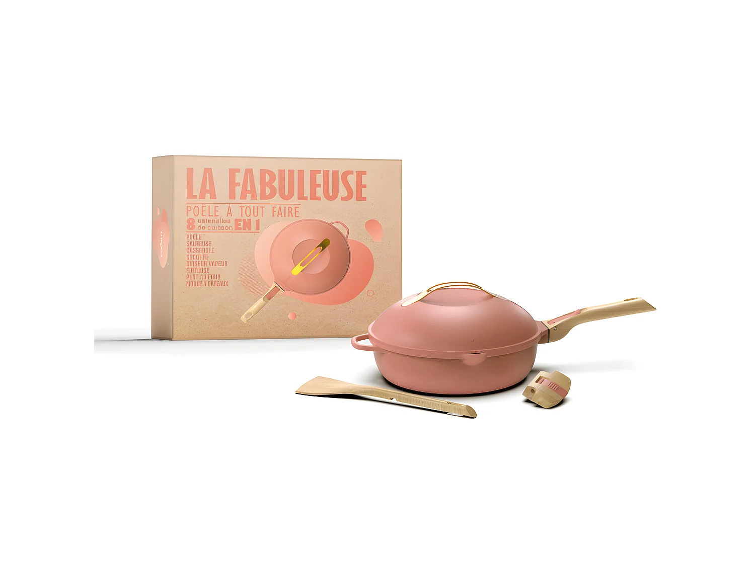 La fabuleuse poêle 8 en 1 pivoine 28 cm