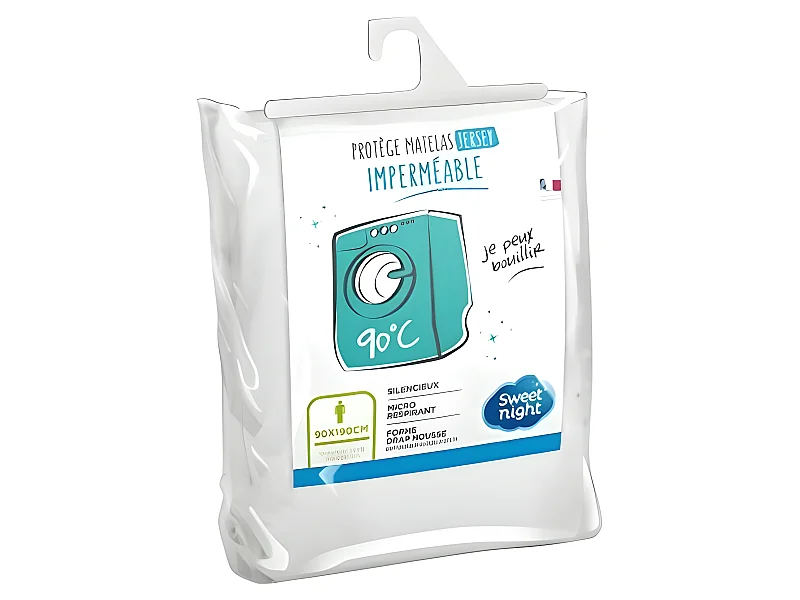 SWEETNIGHT Protege-matelas AXEL - Imperméable - Blanc - 140 x 190 / 200 cm