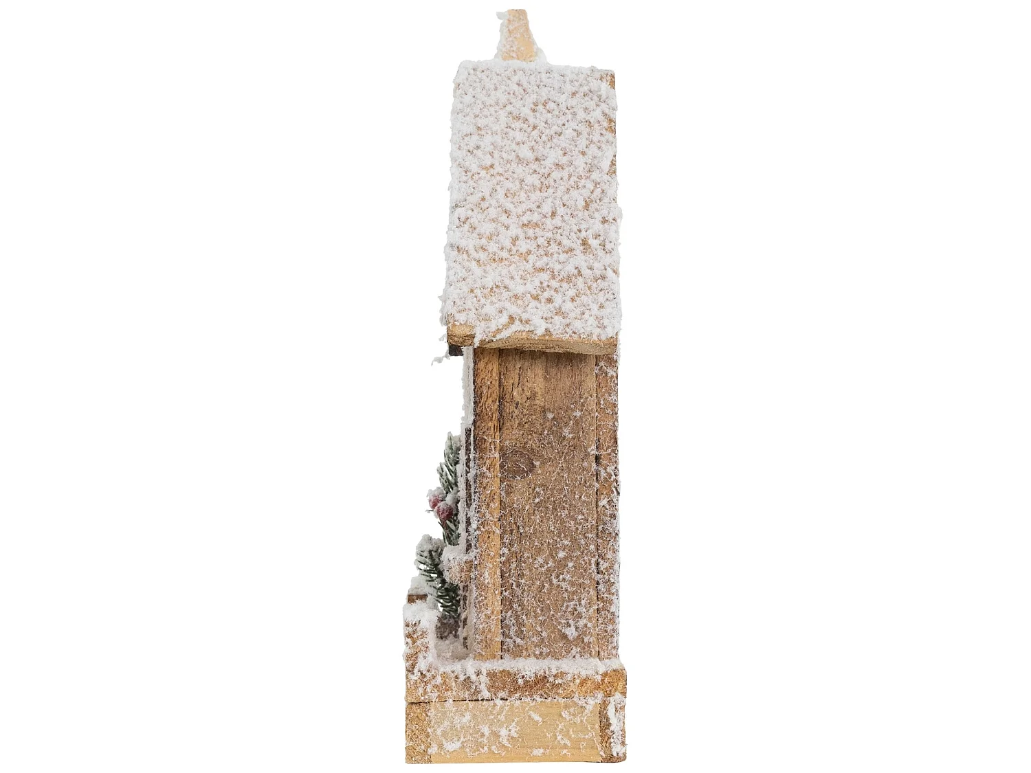 Maison de Noël décoration d'hiver LED ornement en bois avec minuterie 19x9x33 cm