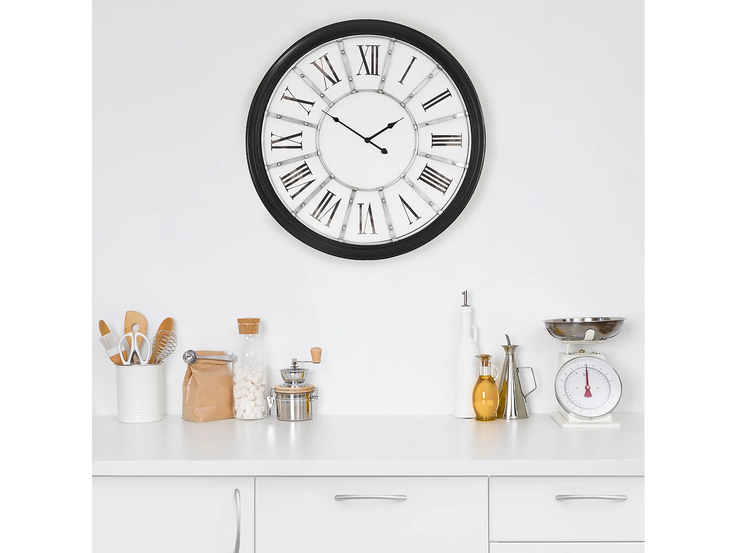 Reloj de Pared Reloj de Diseño Reloj Decorativo Salón Madera Retro Gotemburgo Ø