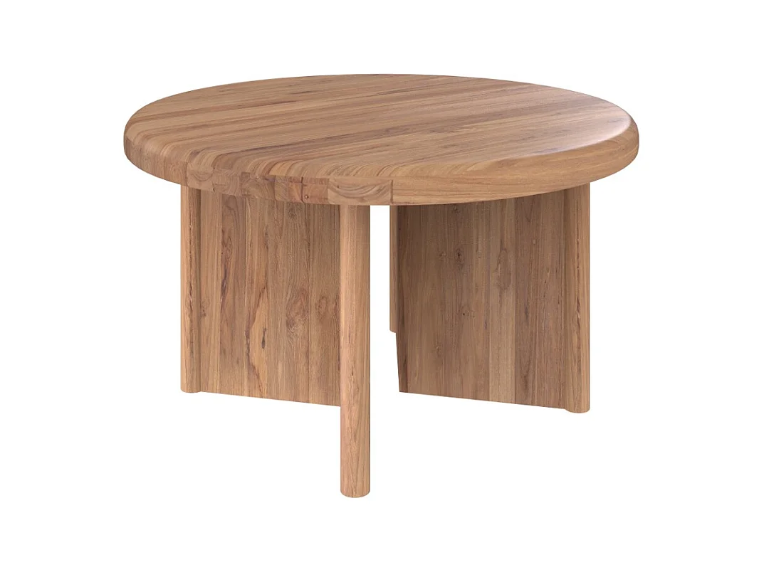 Table basse ronde en bois de teck recyclé D80 cm - Bana