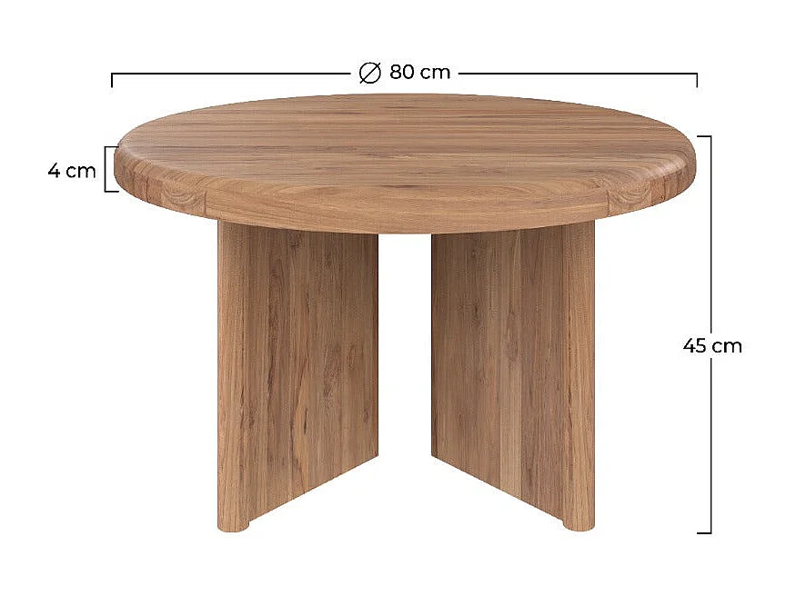 Tavolino rotondo in legno di teak D80 cm - Bana