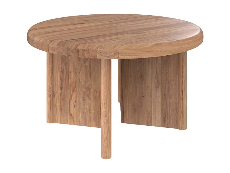 Table basse ronde en bois de teck recyclé D80 cm - Bana