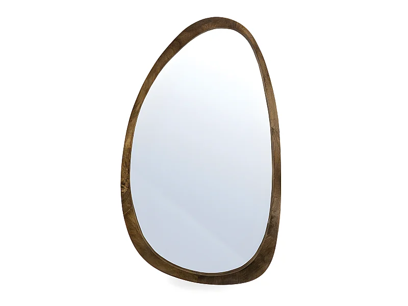 Plecto - Miroir organique en bois - Bois foncé