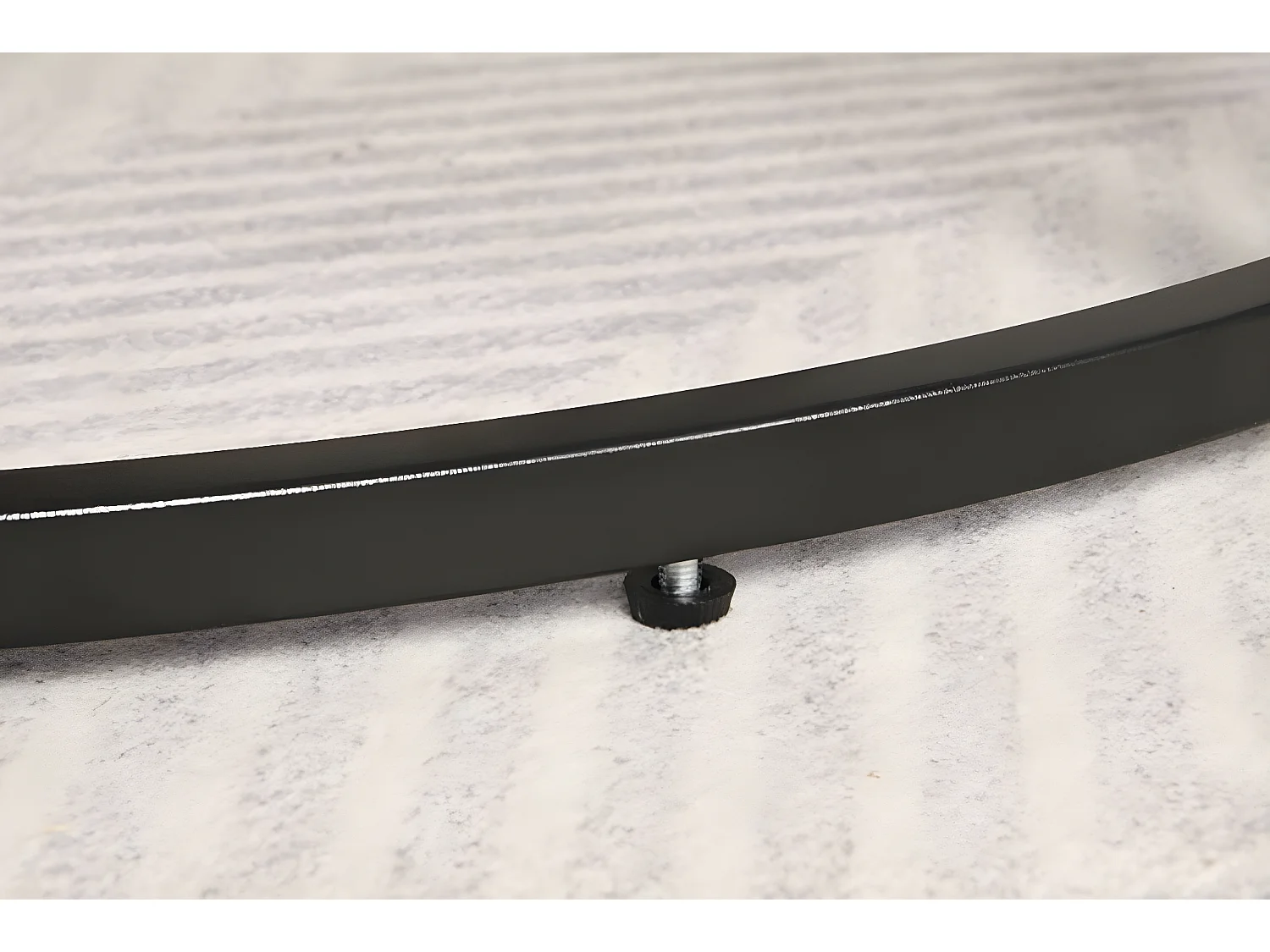 Juego de 2 mesas nido - PVC aspecto mármol - 1 cajón y 1 nicho - gris