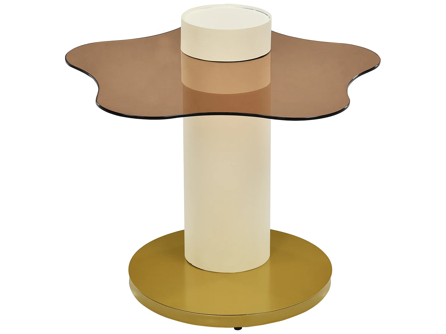 Juego de 2 mesas nido - aspecto mármol - giratorias 360° - blanco brillante