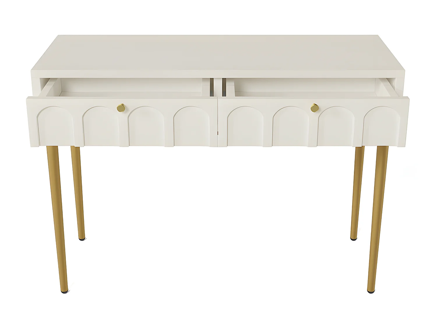 Kaptafel met 2 laden - in spaanplaat - Wit