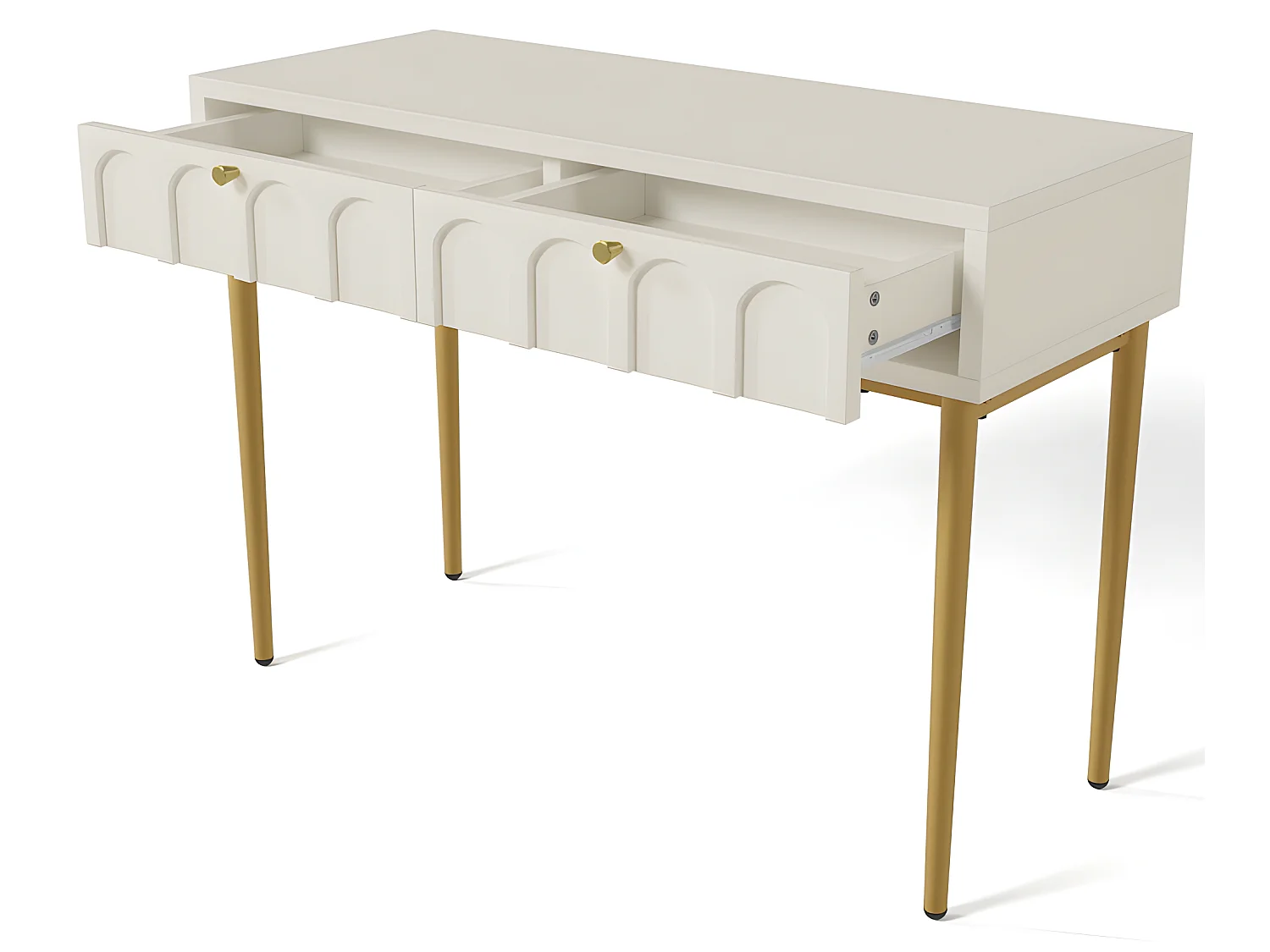 Kaptafel met 2 laden - in spaanplaat - Wit