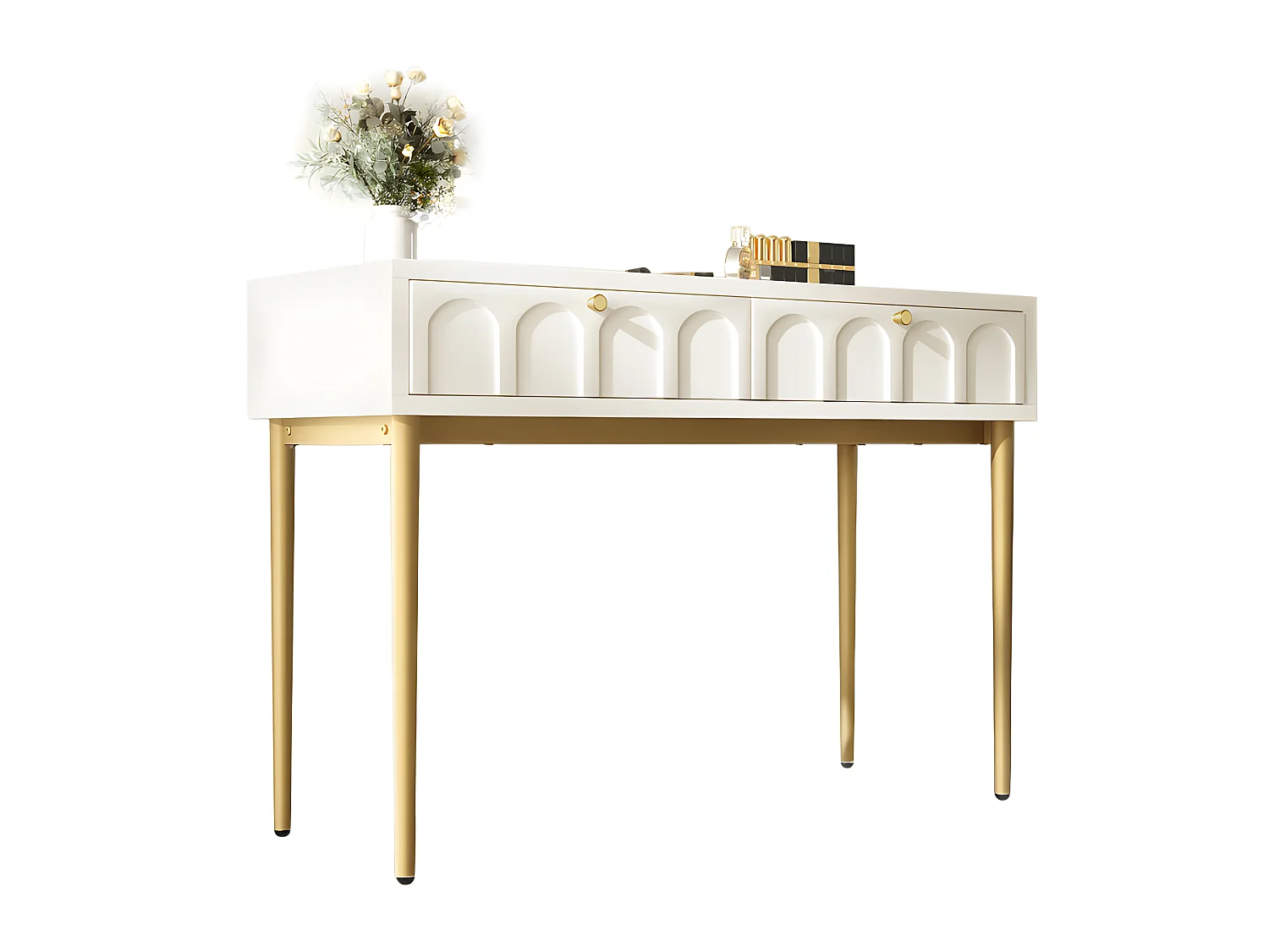 Tocador con 2 cajones - de aglomerado - Blanco